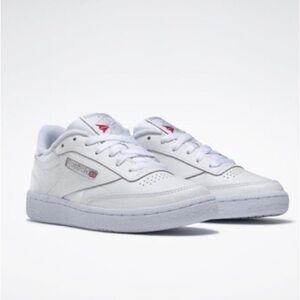 Reebok Classic C85 White Leather Lace Up Sneakers Club C 85
